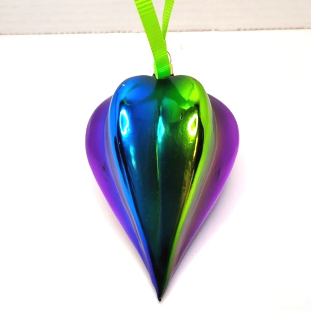 Beautiful Blue Green Purple Iridescent Teardrop Glass Ornament Pier 1 Imports 5